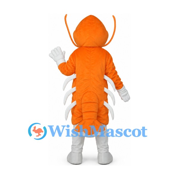 Lobster Mascot Costume in Orange with White Side Legs
