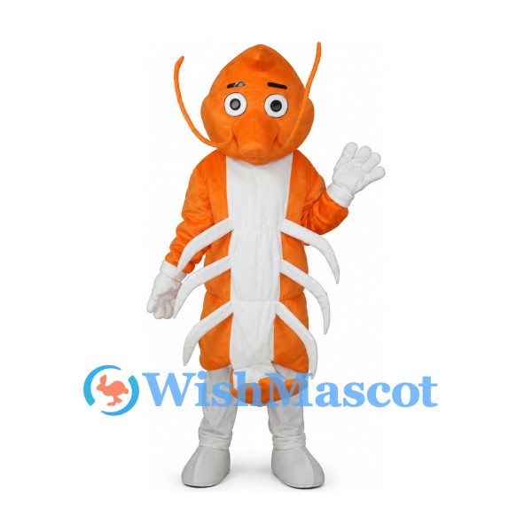 Lobster Mascot Costume in Orange with White Side Legs