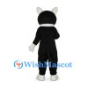 Cat Mascot Costume in Black with White Belly and Yellow Eyes