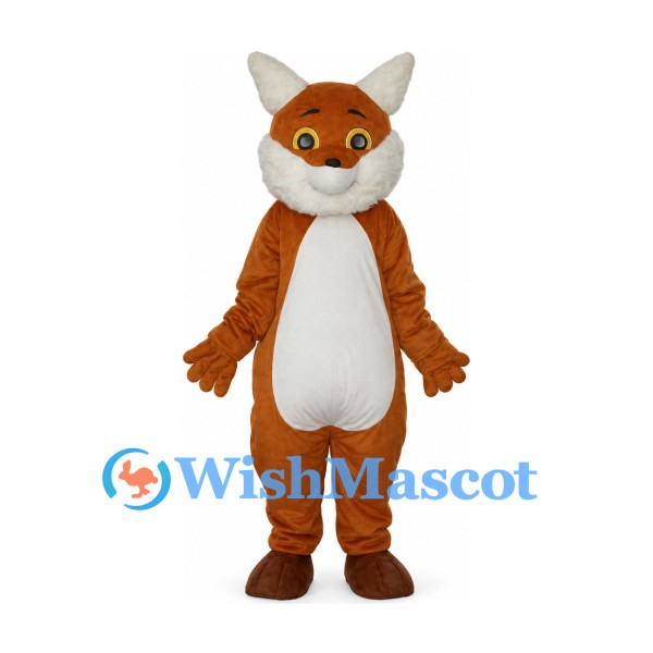Fox Mascot Costume in Orange with White Belly