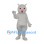 Cat Mascot Costume in White with Red Eyes and Pink Nose