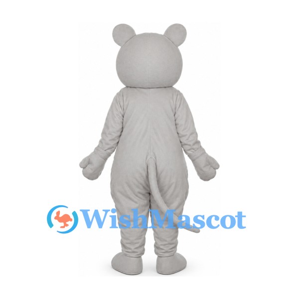 Mouse Mascot Costume in Gray with Pink Nose