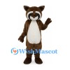 Raccoon Mascot Costume in Brown with White Belly and Ringed Tail