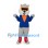 Wolf Mascot Costume with Blue Jacket and Orange Goggles