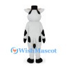 Cow Mascot Costume with Black Top Hat and Bow Tie