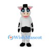 Cow Mascot Costume with Black Top Hat and Bow Tie