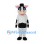 Cow Mascot Costume with Black Top Hat and Bow Tie