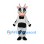 Cow Mascot Costume in White with Black Patches and Pink Bow