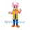 Cow Mascot Costume in Pink with Yellow Coat and Blue Pants