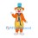 Bear Mascot Costume in Orange with Blue Top Hat and Neck Tie