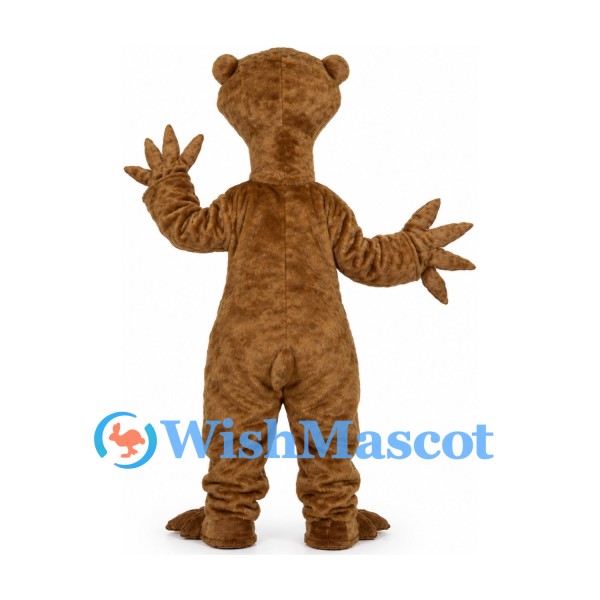Gecko Mascot Costume in Brown with Pink Belly and Wide Toes