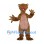Gecko Mascot Costume in Brown with Pink Belly and Wide Toes