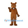 Beaver Mascot Costume in Brown with Large Tail and Buck Teeth