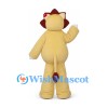 Lion Mascot Costume in Cream with Burgundy Mane and Round Belly