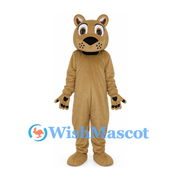 Cougar Mascot Costume in Tan with Spotted Muzzle