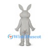 Rabbit Mascot Costume in Gray with Pink Belly