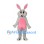 Rabbit Mascot Costume in Gray with Pink Belly