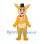 Rabbit Mascot Costume in Yellow with Blue Top Hat and Pink Scarf