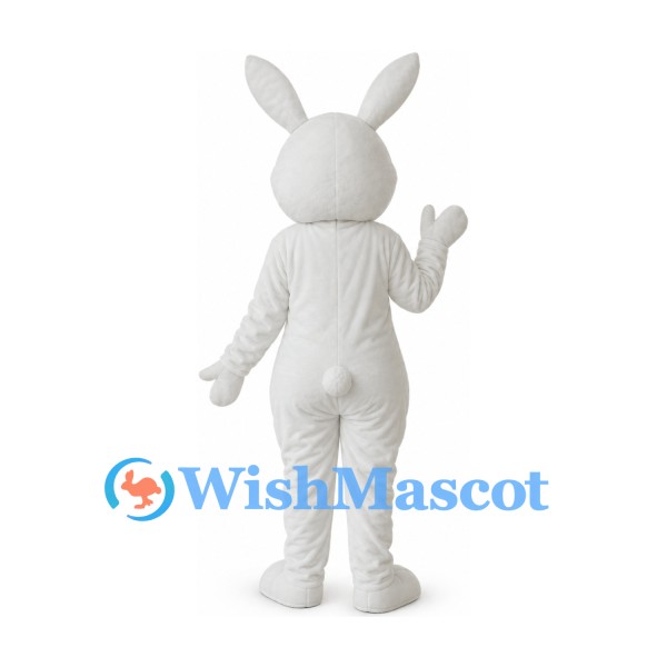 Rabbit Mascot Costume in White with Pink Inner Ears
