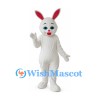 Rabbit Mascot Costume in White with Pink Inner Ears