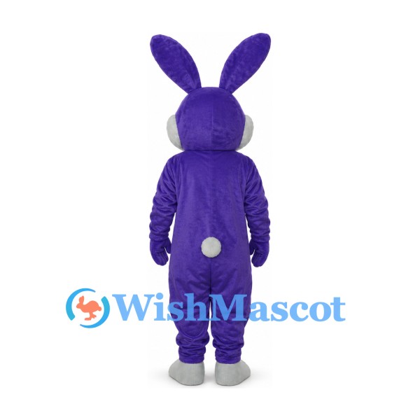 Rabbit Mascot Costume in Purple with White Belly