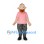 Man Mascot Costume with Pink Shirt and Gray Pants