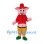 Pig Cowboy Mascot Costume with Red Hat and Yellow Pants
