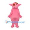 Pig Mascot Costume in Pink with Brown Eye Patch