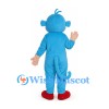Monkey Mascot Costume in Blue with Pink Face and Yellow Belly