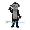 Skeleton Monkey Mascot Costume in Black with Gray Skull Face