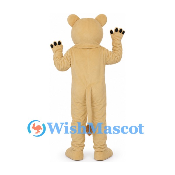 Lioness Mascot Costume in Cream with Black Paw Pads