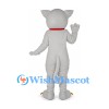 Cat Mascot Costume in Gray with Red Collar