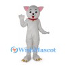 Cat Mascot Costume in Gray with Red Collar