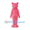 Cat Mascot Costume in Pink with Smiling Eyes