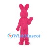 Rabbit Mascot Costume in Pink with Loop Shaped Ears