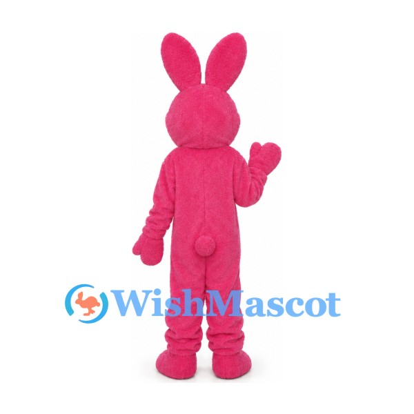 Rabbit Mascot Costume in Pink with Loop Shaped Ears