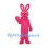 Rabbit Mascot Costume in Pink with Loop Shaped Ears