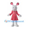 Rabbit Mascot Costume with Red Polka Dot Dress