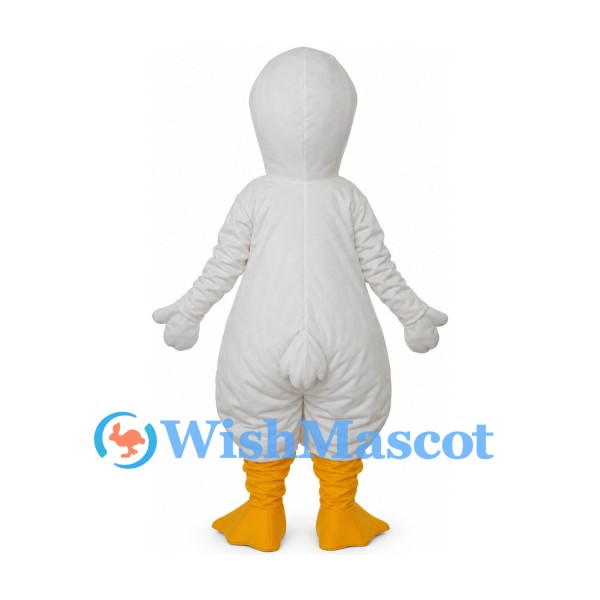 Goose Mascot Costume in White with Yellow Bill and Feet