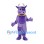Cow Mascot Costume in Purple with Dark Spots and Yellow Collar