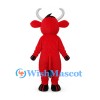 Bull Mascot Costume in Red with White Muzzle
