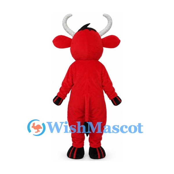 Bull Mascot Costume in Red with White Muzzle