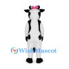 Cow Mascot Costume with Pink Skirt and Head Bow