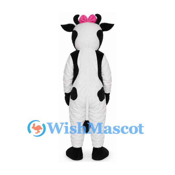 Cow Mascot Costume with Pink Skirt and Head Bow