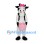 Cow Mascot Costume with Pink Skirt and Head Bow