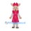 Pig Mascot Costume with Pink Ribbon Print Dress