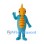 Seahorse Mascot Costume in Blue with Orange Head and Belly