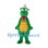 Crocodile Mascot Costume with White Hat and Yellow Belly