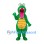 Crocodile Mascot Costume in Green with Yellow Belly and Pink Mouth