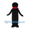 Penguin Mascot Costume with Red Scarf and Glasses